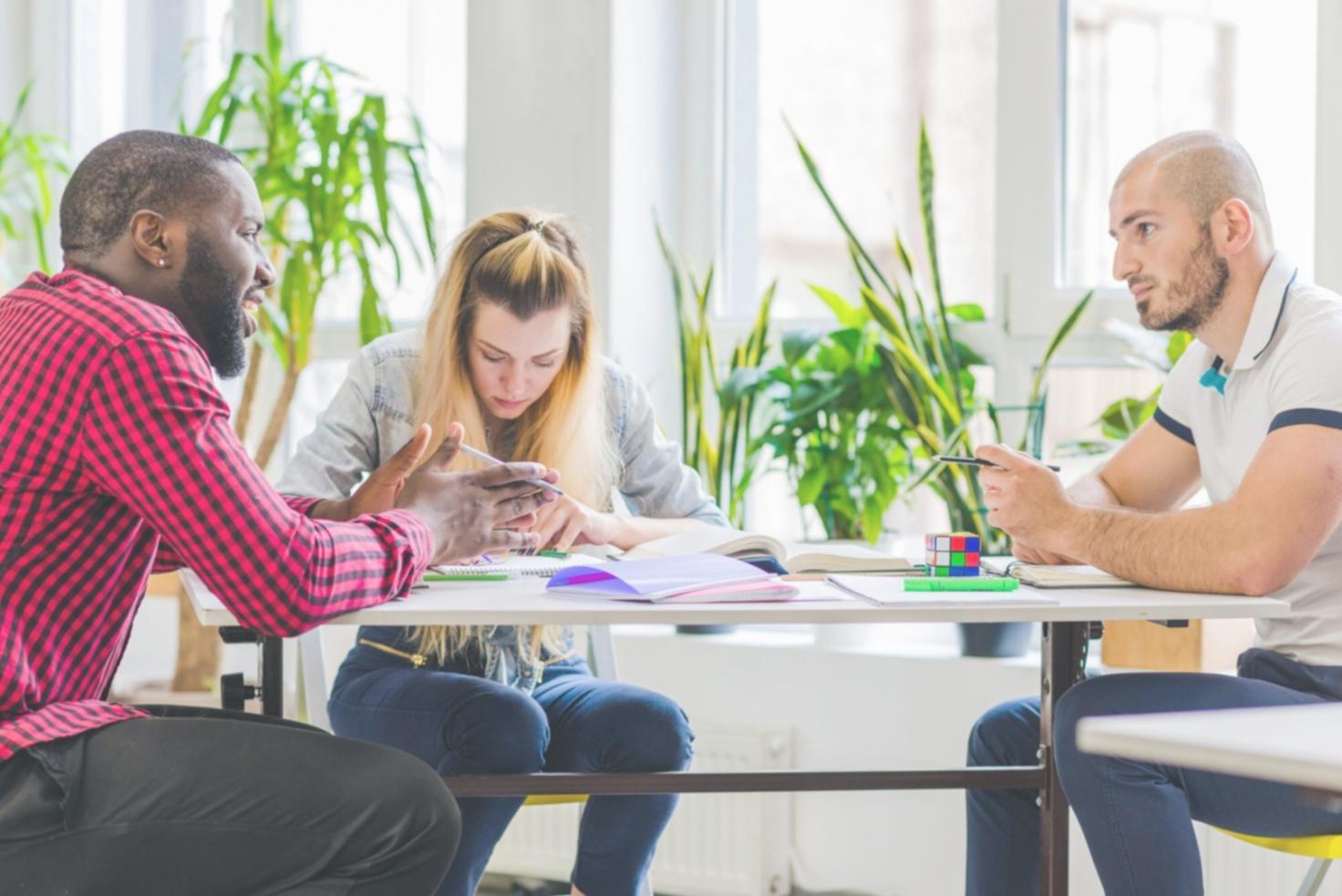 Professionelle Finanzberatung und Teamschulung in modernem Büroumfeld